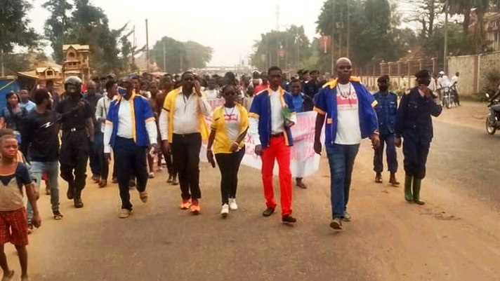 Kasaï oriental : Les jeunes de l’UNC ont marché pour exiger la libération sans condition de Vital Kamhere