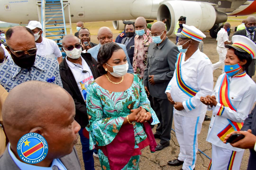 Kasaï Oriental : La ministre près le Président Tshisekedi  rentre à Kinshasa après sa campagne d’unité et de cohésion nationale