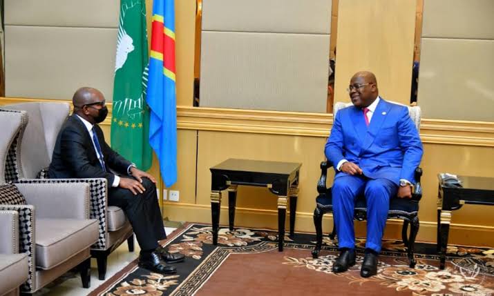 RDC: Jean-Michel Sama Lukonde  rend hommage à Félix Tshisekedi pour son mandat à la tête de l’Union Africaine