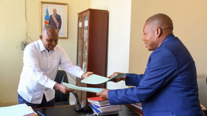 Kasaï oriental : Jean-Claude Kasongo Ngoy, Directeur de cabinet du Gouverneur Mathias Kabeya a pris ses fonctions