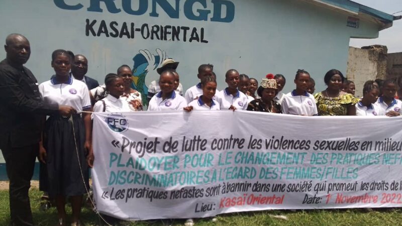 Kasaï oriental : le Fonds pour les femmes congolaises (FFC) mène un plaidoyer pour le changement des pratiques discriminatoires à l’égard des femmes et filles