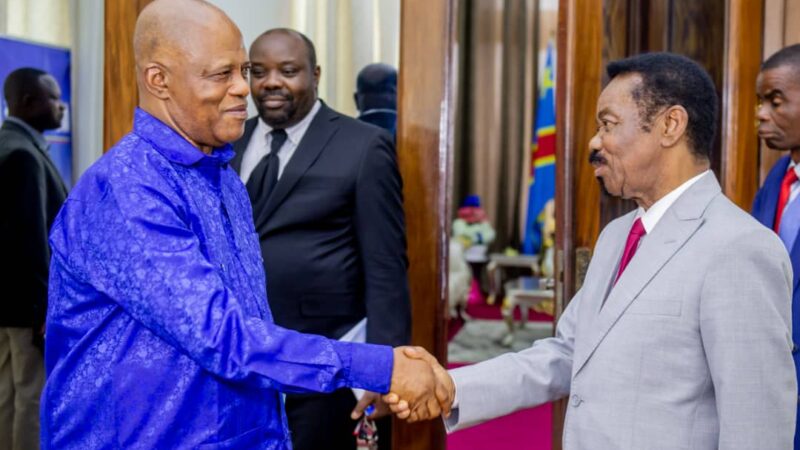Assemblée nationale : le Sénateur Evariste Boshab et Christophe Mboso échangent sur le processus électoral et la guerre de l’Est