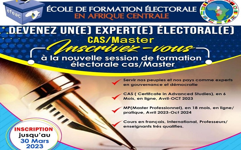 RDC : l&rsquo;école de formation électorale en Afrique centrale appelle les candidats intéressés à s&rsquo;inscrire avant le 30 mars