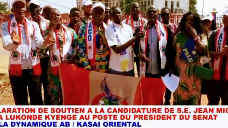 Kasaï oriental :  la coordination de la Dynamique AB soutient la candidature de Sama Lukonde à la Présidence du Sénat
