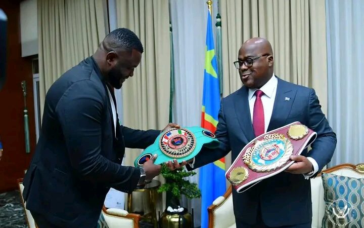 Le champion Congolais Martin Bakole reçu par Félix Tshisekedi après sa victoire contre Jared Anderson