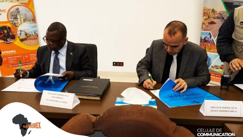 Kasaï : Safrimex signe deux contrats pour moderniser Tshikapa et lutter contre l’érosion