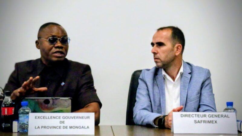 RDC : le gouverneur Jean-Colins Makaka échange avec le DG SAFRIMEX pour sur la modernisation de la voirie de la Mongala